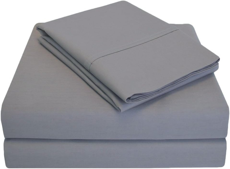 Superior Tierney Cotton Percale Deep Pocket Sheet Set, King, Gray