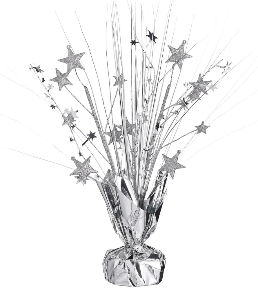 Vibrant Silver Foil Spray Centerpiece - 12" (Pack of 1) - Ideal for Parties, Events & Celebrations