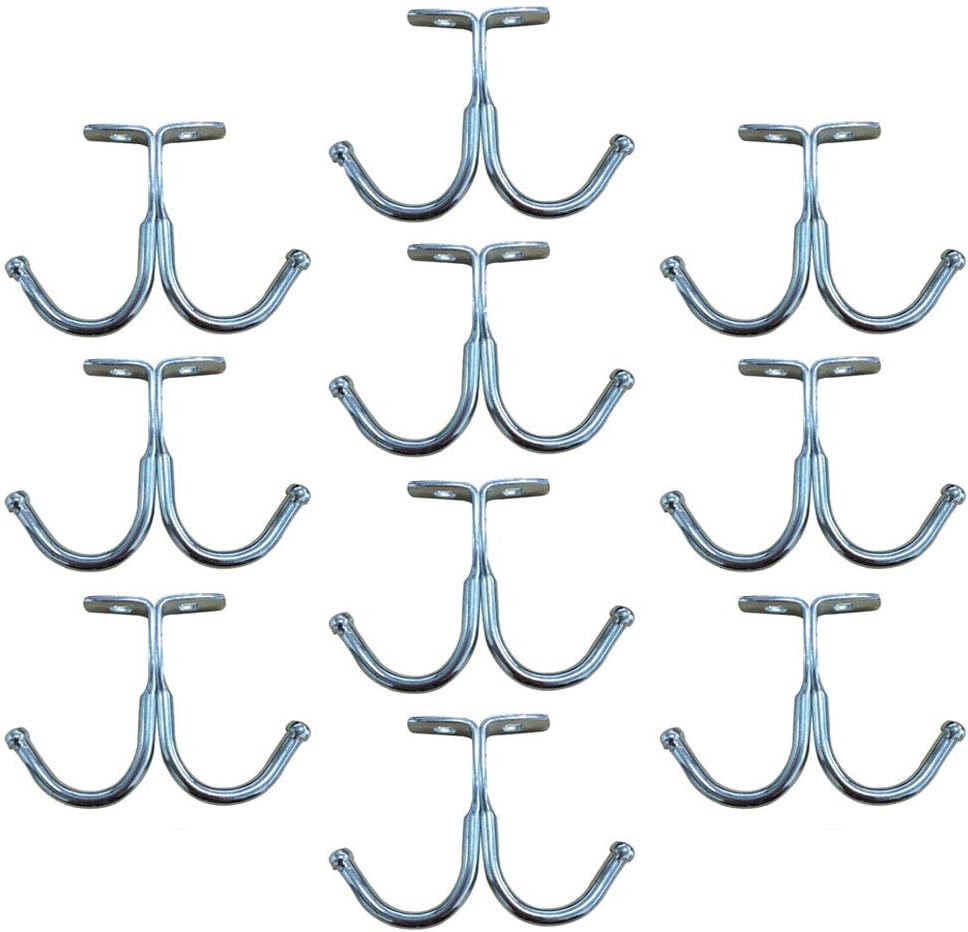 10 Pcs Double Prong Ceiling Hook, Under Cabinet Hooks, Heavy Duty Hook Under Wardrobe Organizer for Hanging Home Office Kitchen Utensils Keys Towel Bags Towel Cup, Garden Plant Hanger Hooks