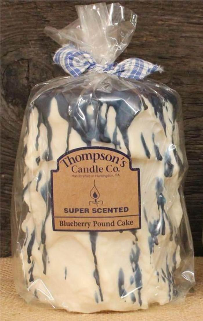 Large Blueberry Scented Blue and White Acrylic Pillar Candle