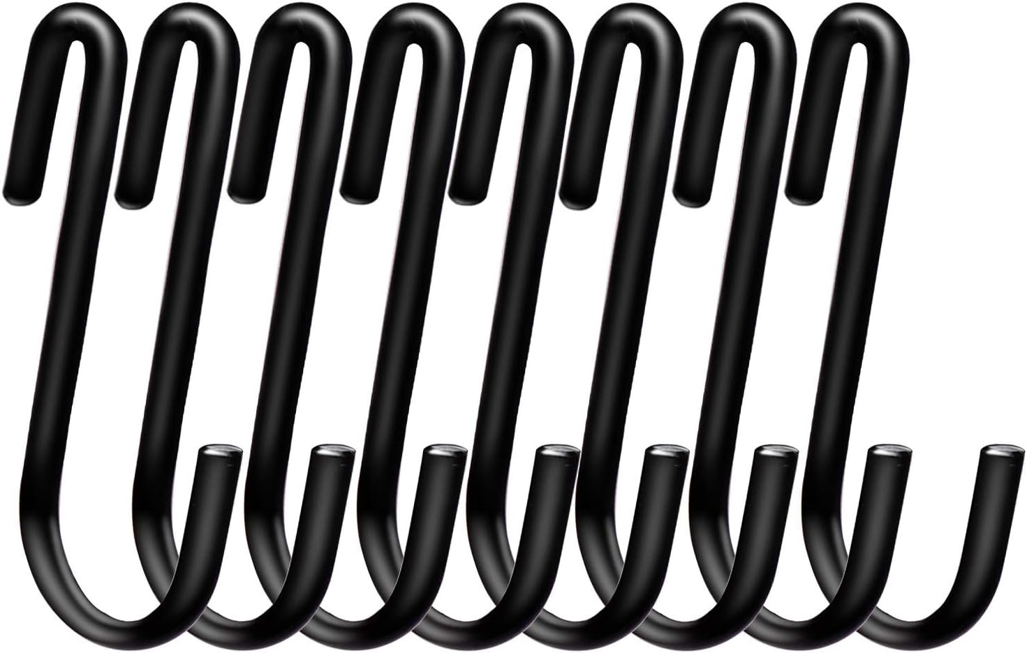 30 Pack Heavy Duty S Hooks Black S Shaped Hooks Hanging Hangers Pan Pot Holder Rack Hooks for Kitchenware Spoons Pans Pots Utensils Clothes Bags Towels Plants