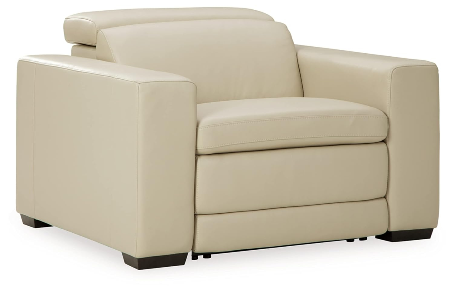 Contemporary Sand Spot 48'' Gray Leather Recliner