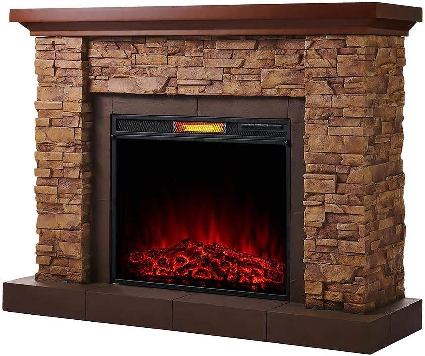 Comfort Smart Stackstone Electric Fireplace Mantel Package