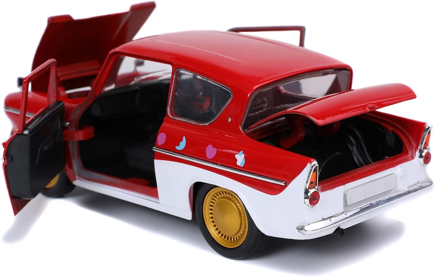 1:24 Hollywood Rides 1959 Ford Anglia with Lucky The Leprechaun Figure
