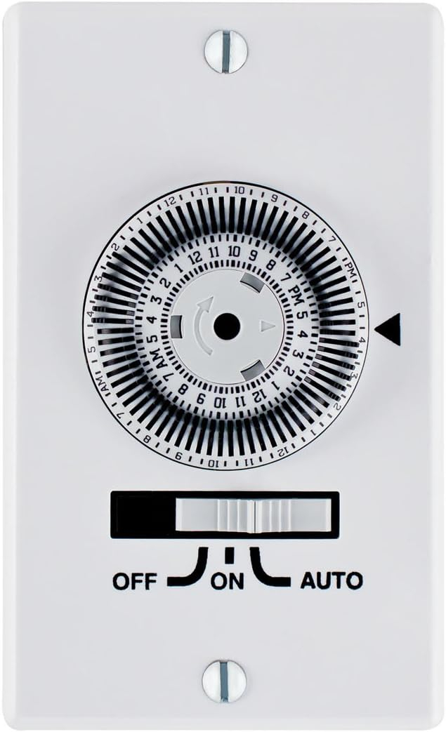 Intermatic IW700K Heavy-Duty Mechanical in-Wall Timer - 20 A Rating, 72 Trippers for 36 ON/Off Events - 3-Way Switch, Easy Installation, 3-Position Override