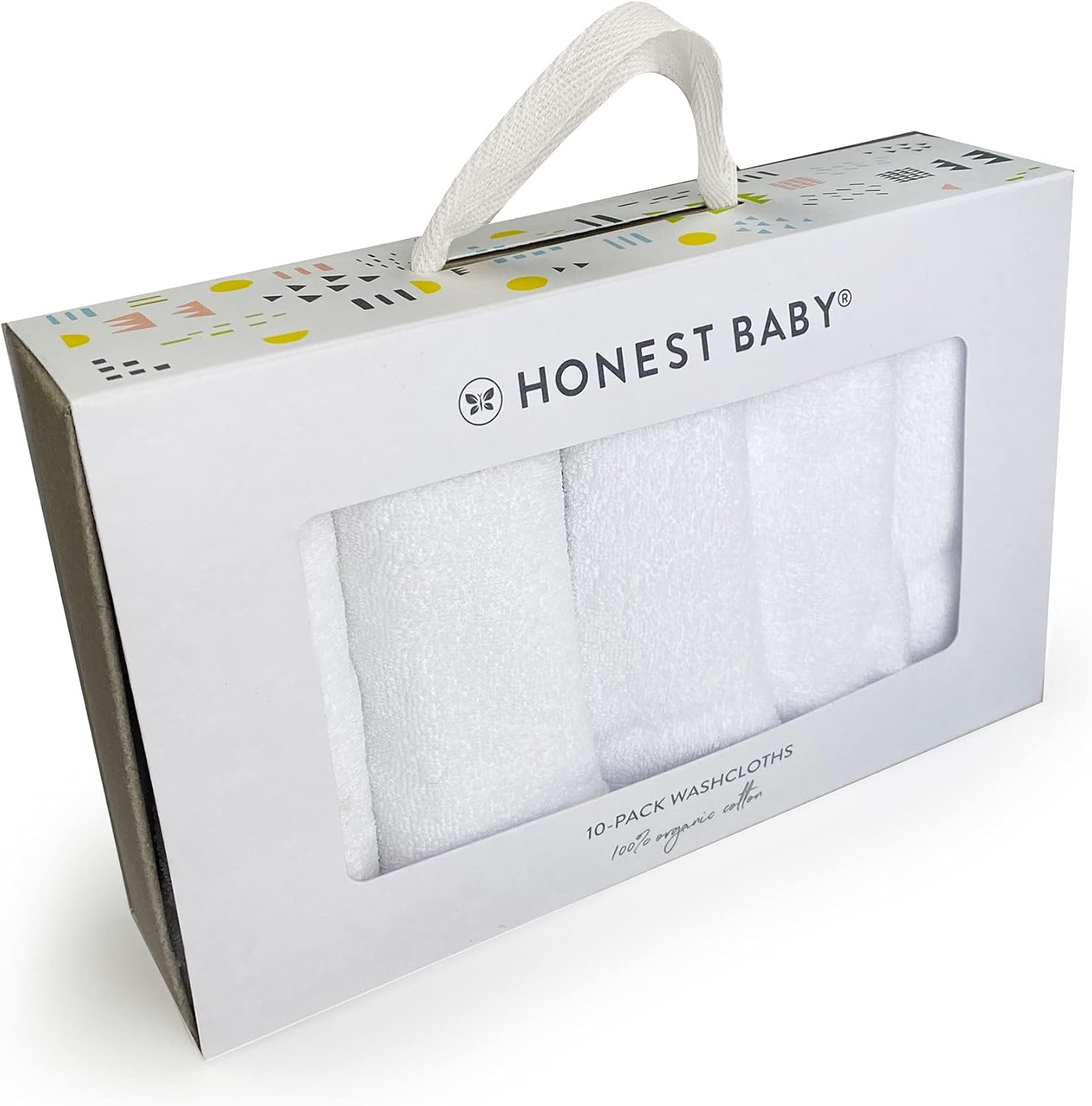 Honest Baby Clothing Baby Boy or Girl Gender Neutral Organic Cotton Washcloth Gift Set, 10 Pack (One Size)