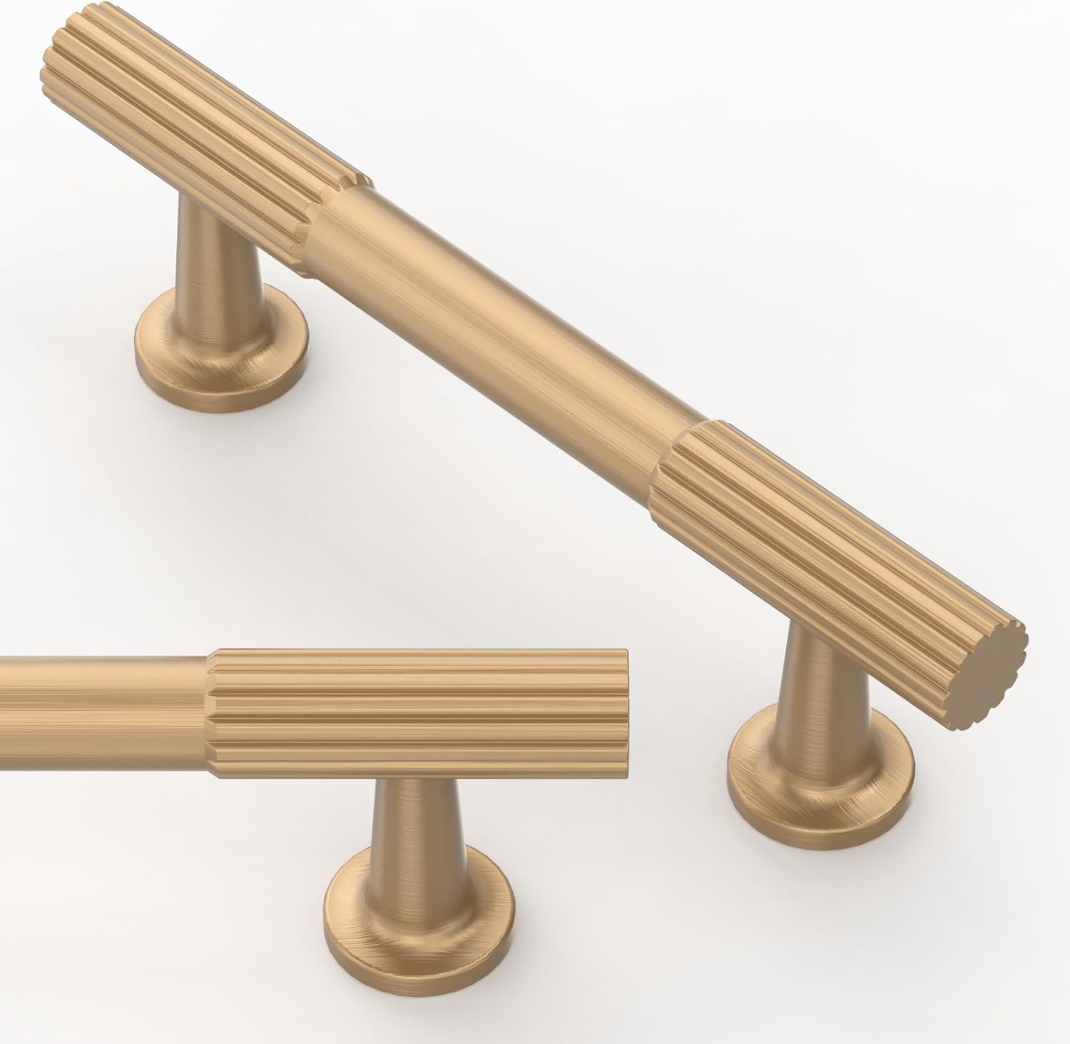 goldenwarm 10 Pack Champagne Bronze Cabinet Pulls Gold Cabinet Handles 3 inch(76mm) Champagne Drawer Pulls Brushed Bronze Cabinet Pulls Kitchen Bathroom Bedroom Furniture Handles