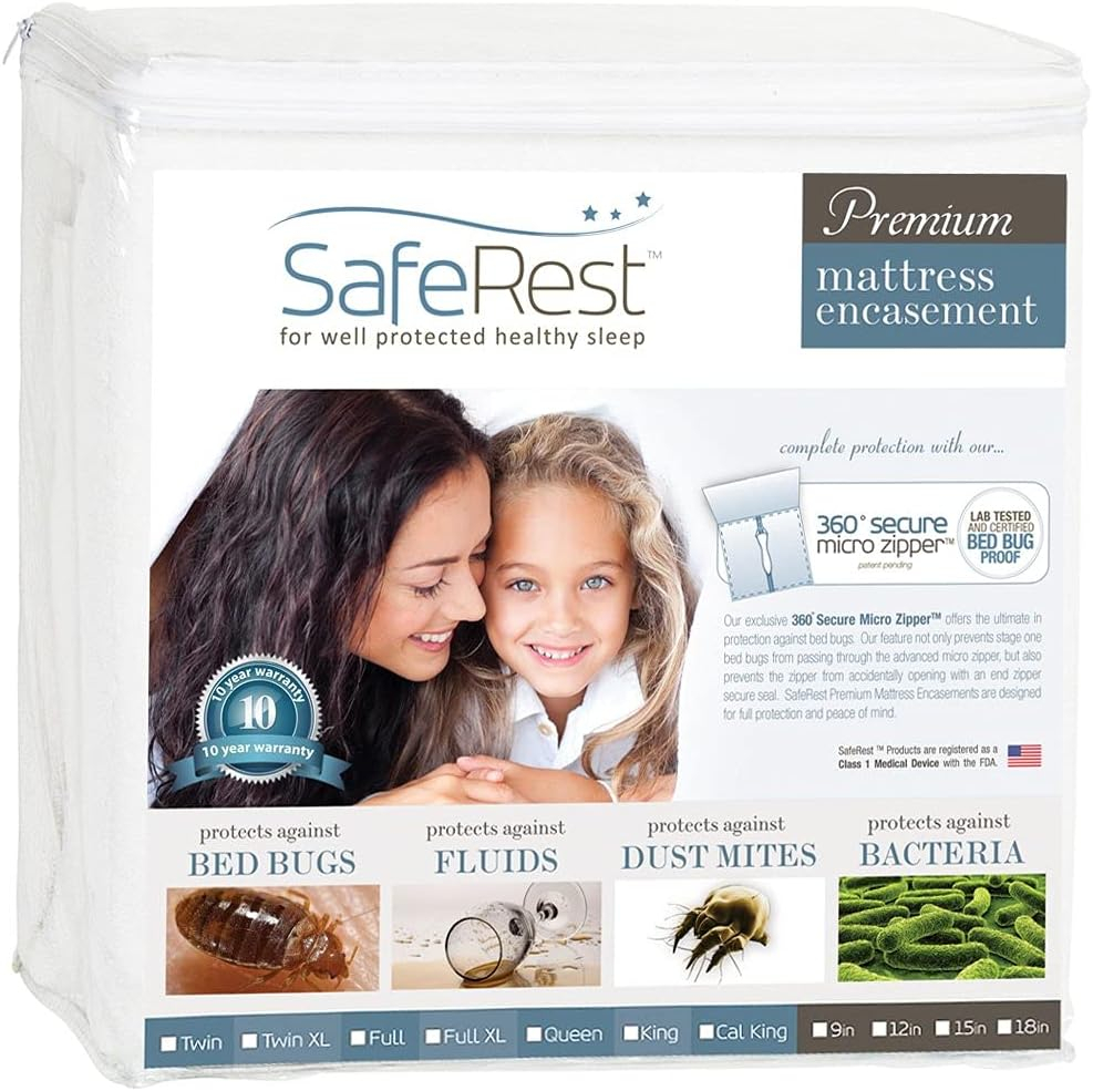 Premium Queen Waterproof Cotton Mattress Encasement with Zipper