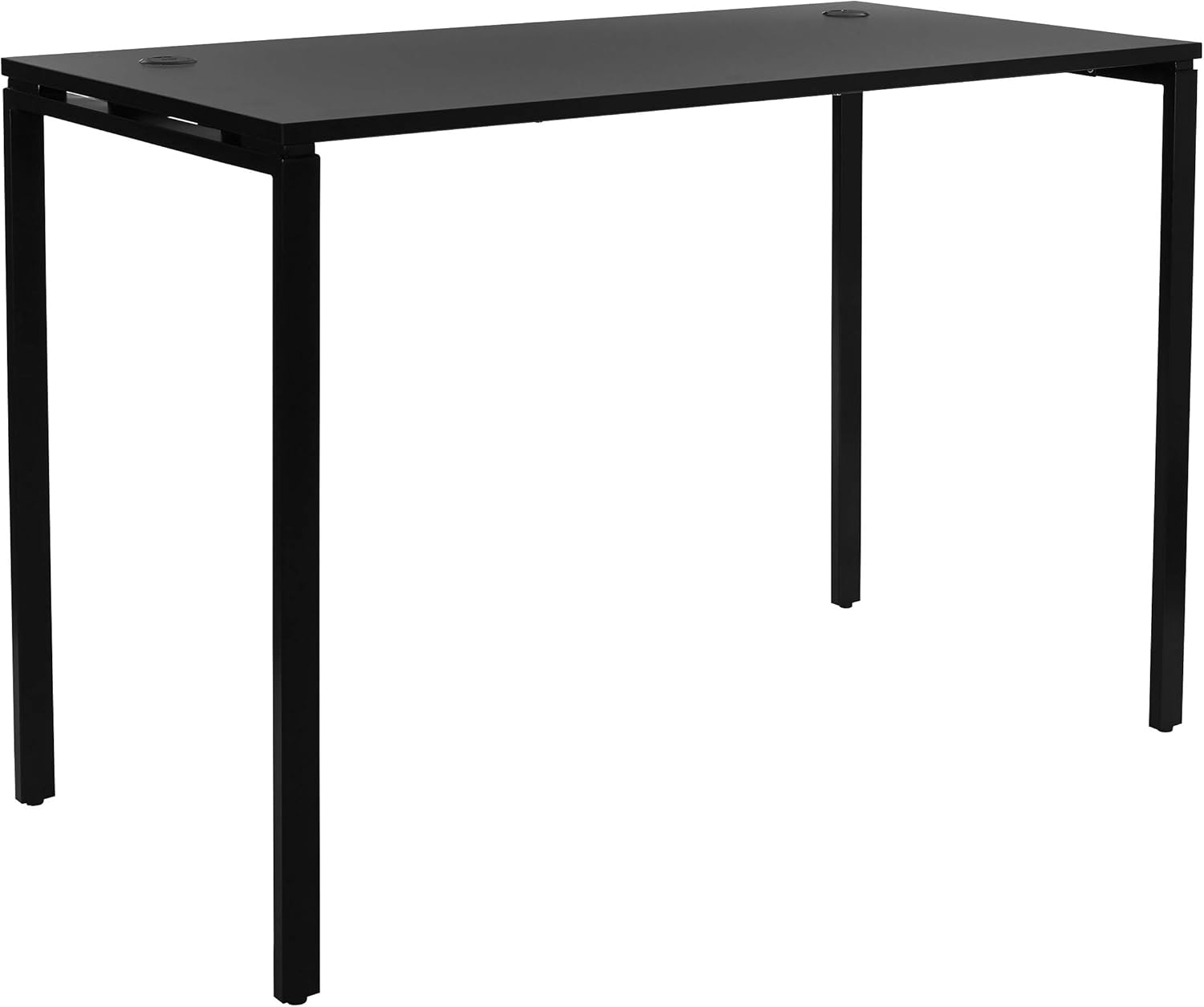 60" Writing Desk with White Laminate Top and White Finish Metal Legs