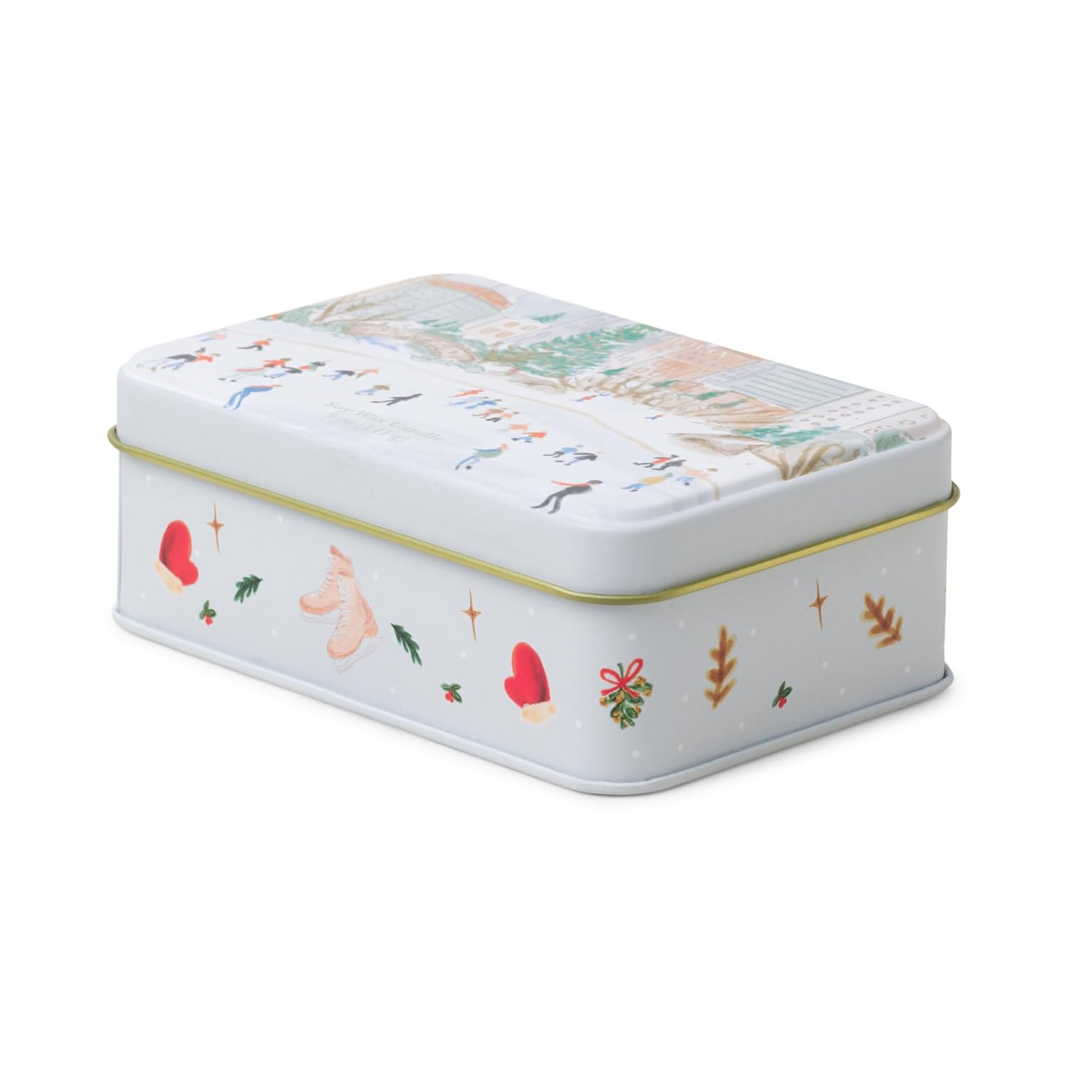 Holiday Piano Scene Scented Soy Candle Tin, 5 oz
