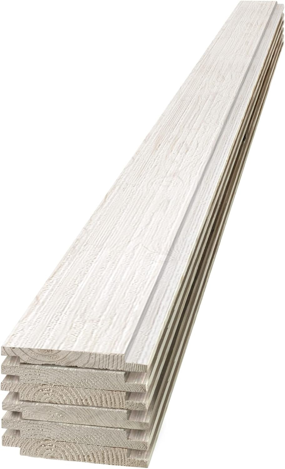 UFP-Edge Rustic Pine Shiplap Boards, 6-Pack, White, 1 in. x 8 in. x 6 ft
