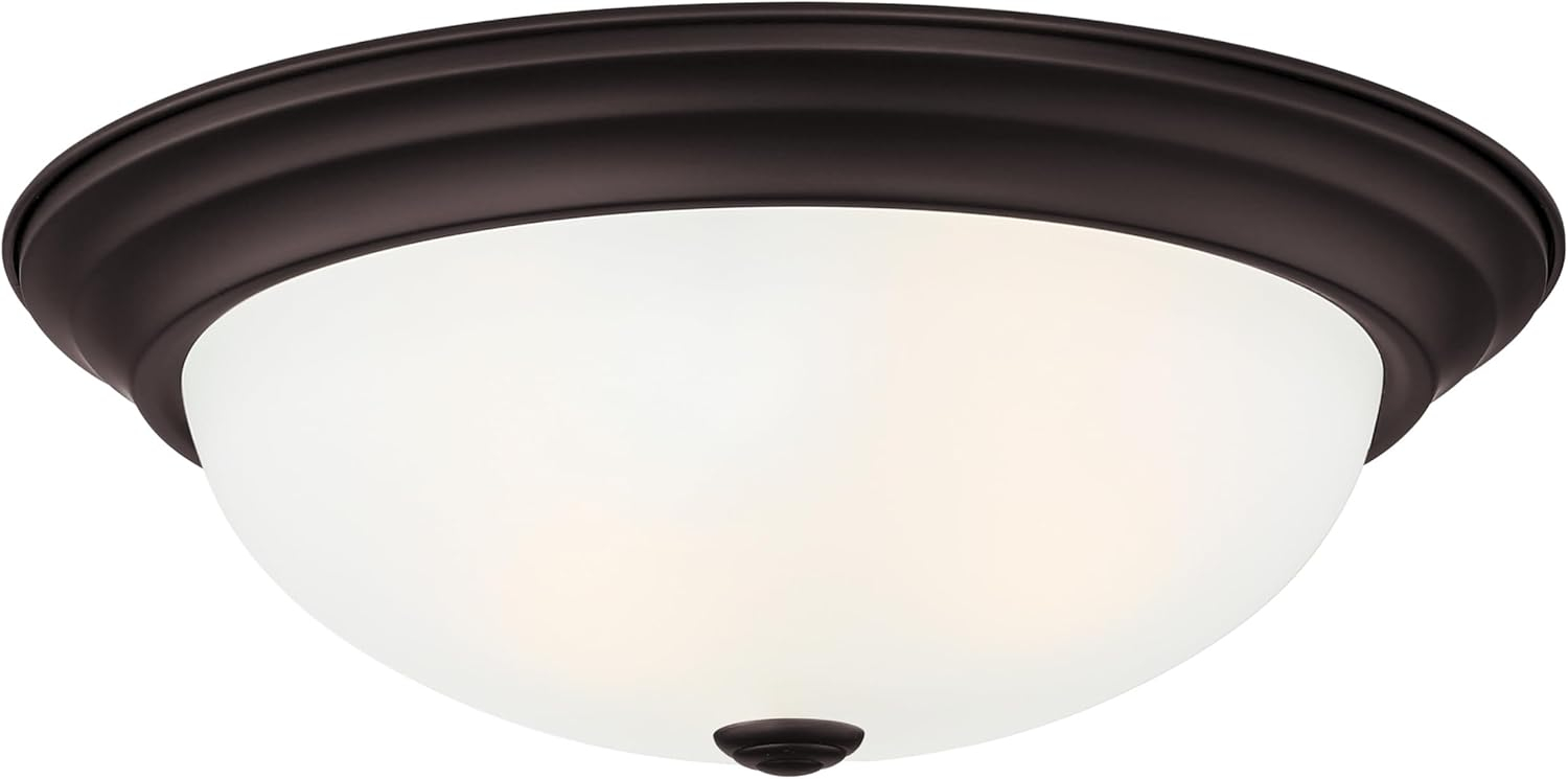Designers Fountain 11 inch 2-Light Warm Mahogany Flush Mount Ceiling Light, 1257S-WM-AM