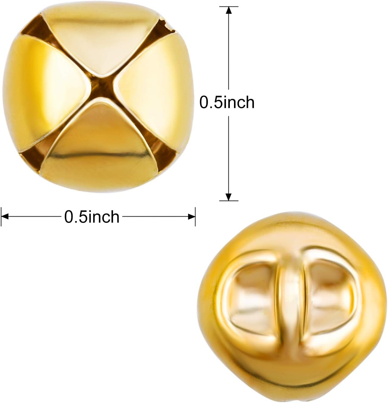 Zhanmai 200 Piece Jingle Bells, 1/2 Inch Craft Bells Bulk for Christmas, DIY Wreath, Holiday Home and Christmas Decoration (Silver/Gold)