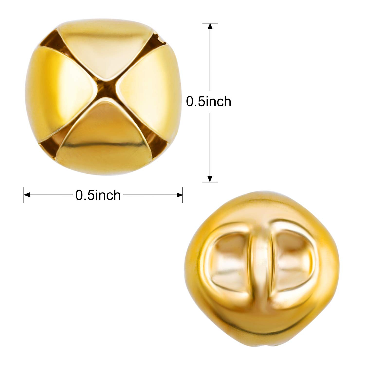 Zhanmai 200 Piece Jingle Bells, 1/2 Inch Craft Bells Bulk for Christmas, DIY Wreath, Holiday Home and Christmas Decoration (Silver/Gold)