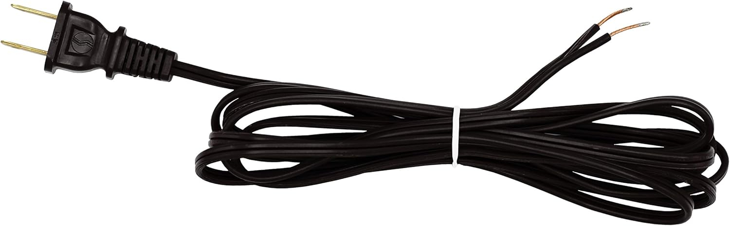 Creative Hobbies Black Lamp Cord, 12 Foot Long, Replacement Lamp Cord Lamp Repair Part, 18/2 SPT-1 Wire, UL Listed | 1 Pack
