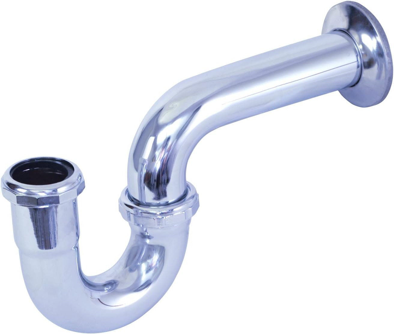 Eastman 35002 P-Trap Pipe Fittings & Couplers with Flange, 1-1/4 inch, Brass with Chrome