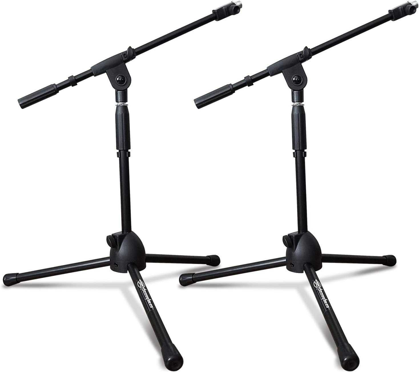 AxcessAbles Short Microphone Stand with Boom Arm | Low Profile Mic Tripod Stand for Kick Drums | Guitar Amp Stand | Low-Pro Mike Stand (MS-101L)