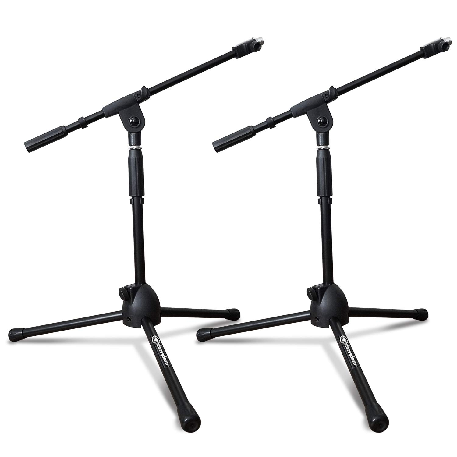 AxcessAbles Short Microphone Stand with Boom Arm | Low Profile Mic Tripod Stand for Kick Drums | Guitar Amp Stand | Low-Pro Mike Stand (MS-101L)
