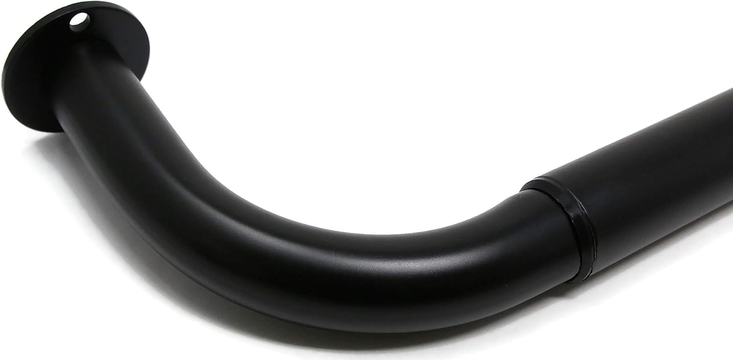 Energy-saving Wraparound Adjustable French Blackout Curtain Rod Set Matte Black 28"-48" Black Finish