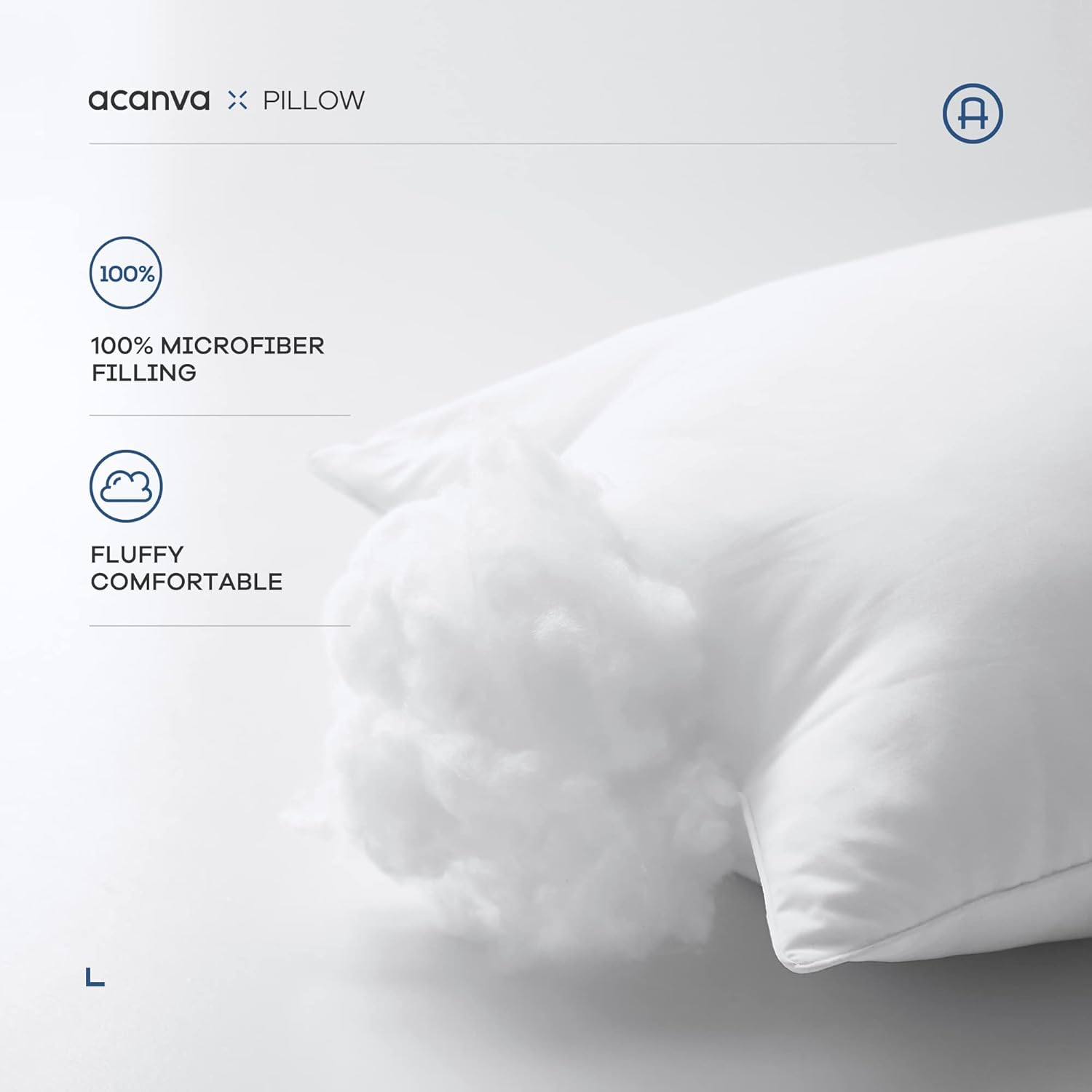 Acanva Decorative Square Throw Pillow Inserts Hypoallergenic Form Stuffer Cushion Sham Filler, 14x14, White, 2 Piece