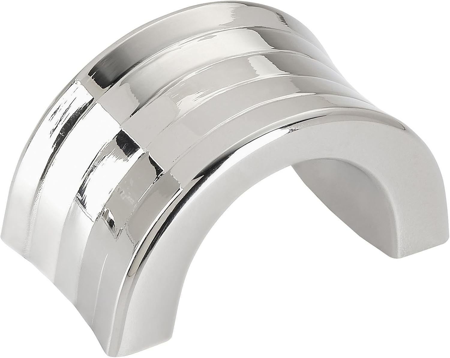Amerock | Cabinet Finger Pull | Polished Nickel | 1-1/4 inch (32 mm) Center to Center | Concentric | 1 Pack | Drawer Pull | Drawer Handle | Cabinet Hardware