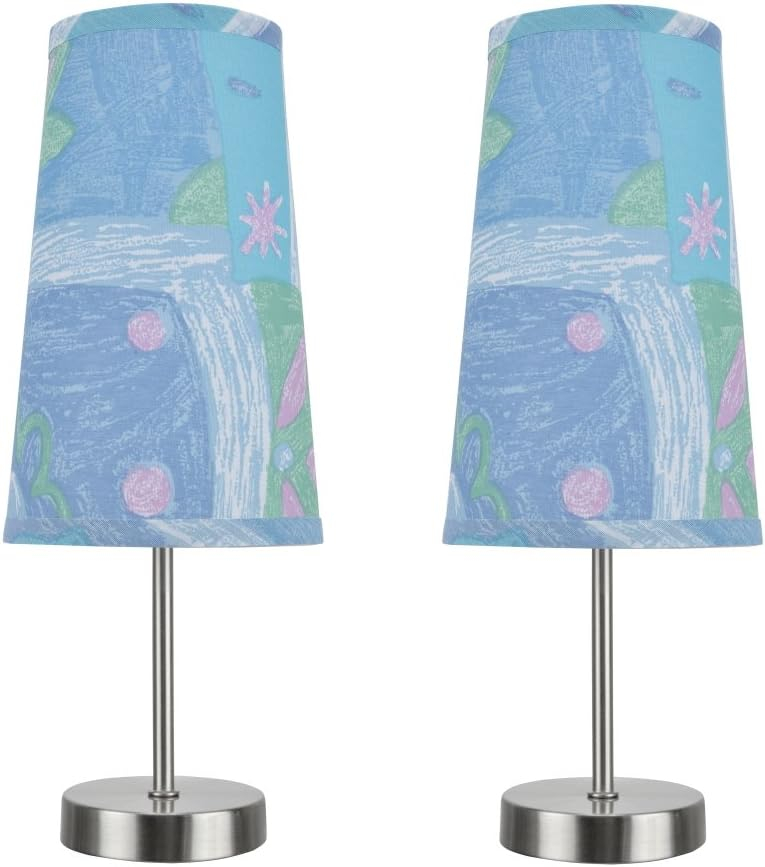 Aspen Creative 40084-1, 2-Pack Set - One-Light Candlestick Table Lamp, Contemporary Design in Satin Nickel, 14 1/4" High