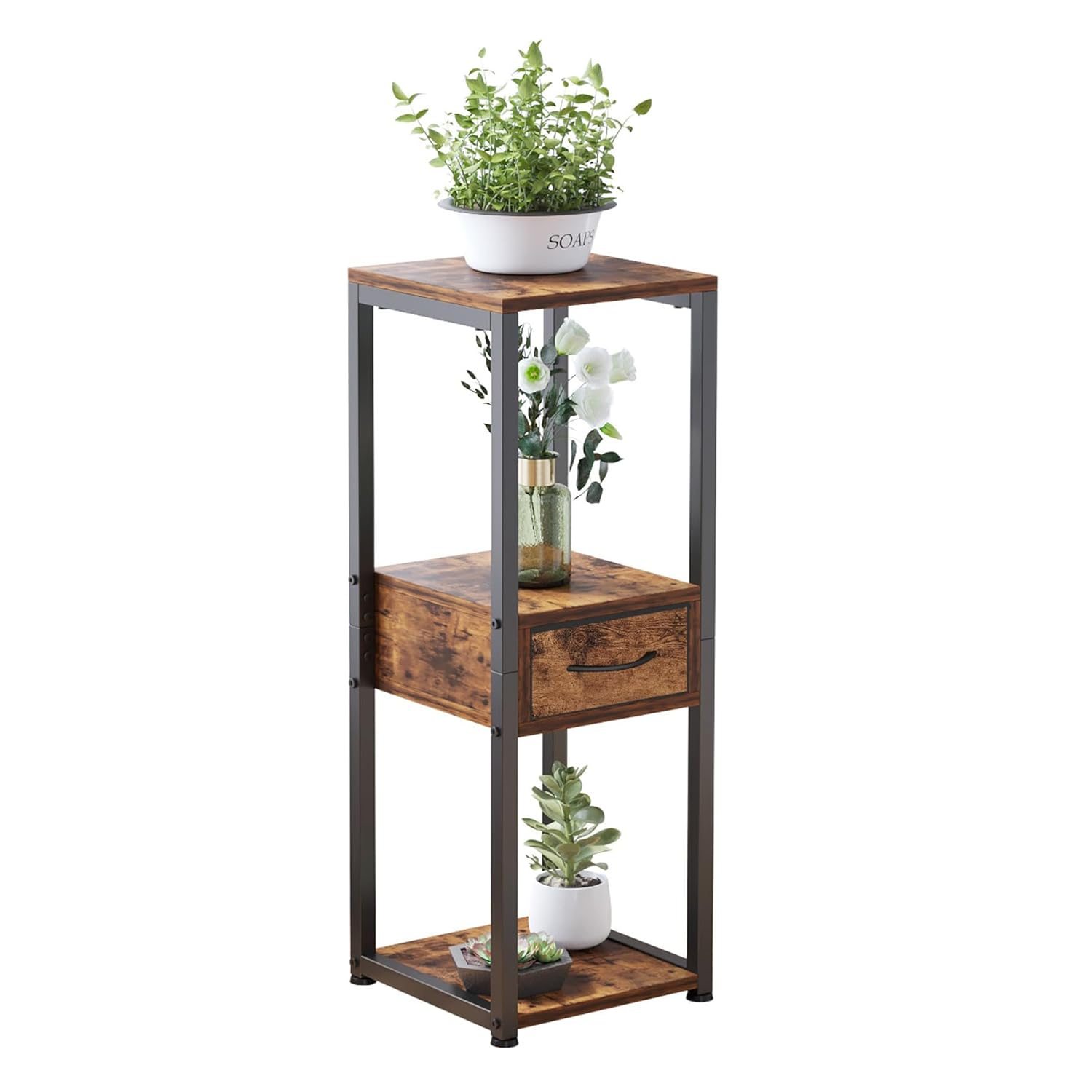 Square 2 Tier Plant Stand Indoor