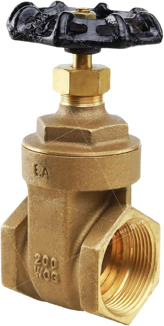 Midline Valve 429U256 Heavy Duty Gate Valve with Wheel Handle, Water Shutoff 3/4 in. FIP Connections, Cast Brass