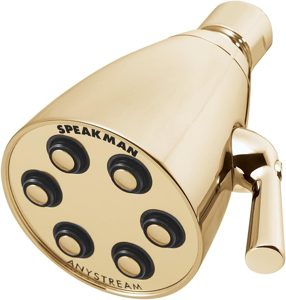 Speakman Icon 2.0 GPM Multi-Function Signature Brass Shower Head, Polished Brass