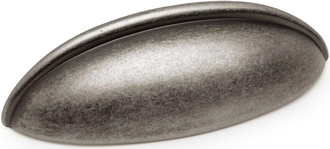 10 Pack - Cosmas 1399WN Weathered Nickel Cabinet Hardware Bin Cup Drawer Handle Pull - 2-1/2" Inch (64mm) Hole Centers