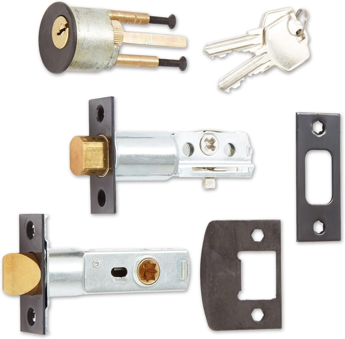 Signature Hardware 305480 Bullock Left Handed Solid Bronze Keyed Entry Door Lever Set with 2-3/4" Backset - Dark Bronze
