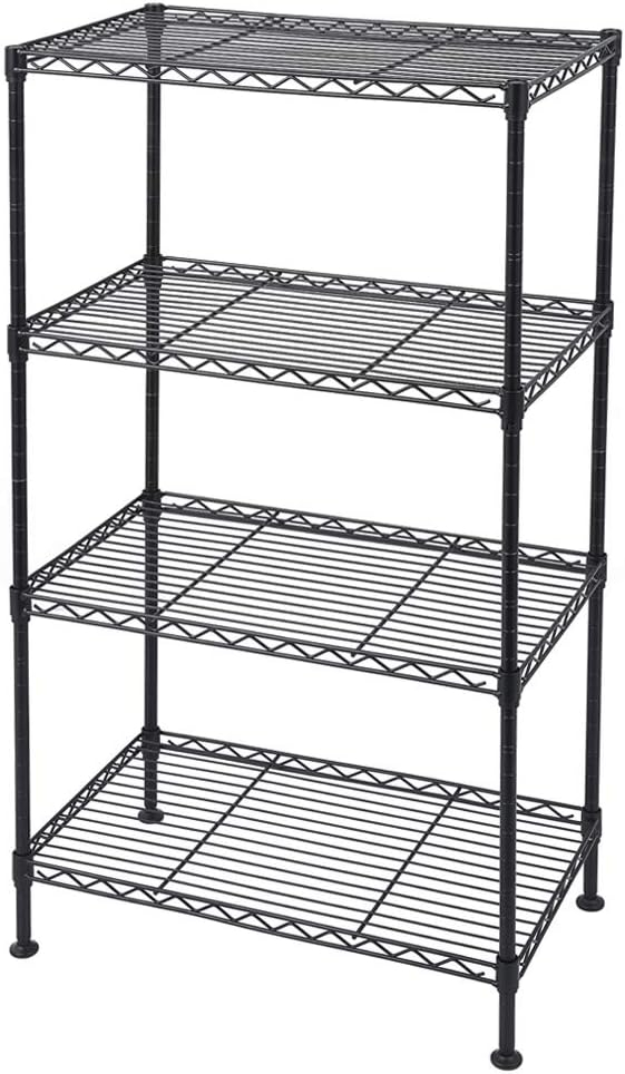 Honey Can Do 4-Tier Heavy-Duty Adjustable Shelving Unit With 250-Lb Weight Capacity, Chrome, Basement/Garage