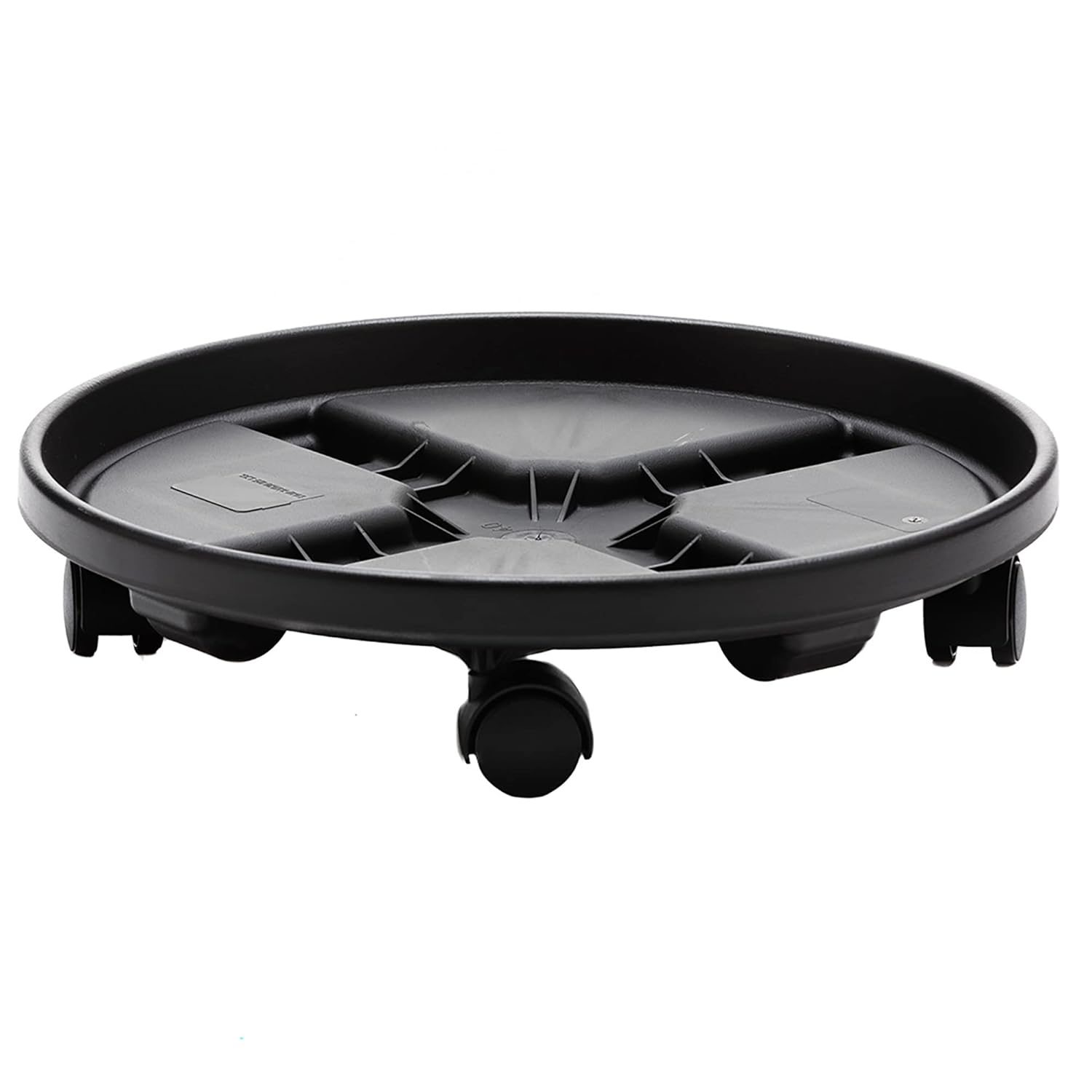 Bloem 16-in Round Planter Caddy With Wheels - Black - 125 lb Capacity