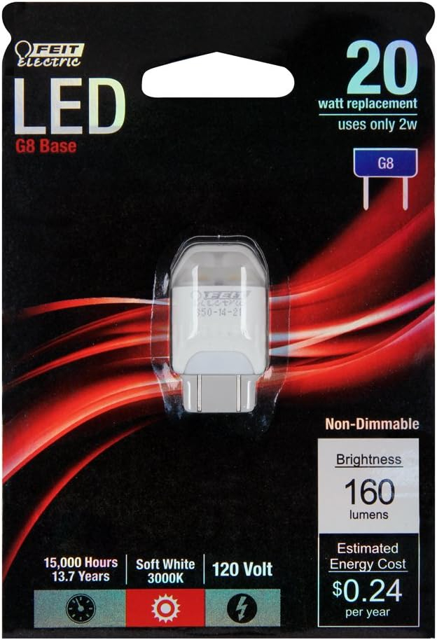 Feit Electric Bulb Led 120V G8 2W/20W Repl G8/LED