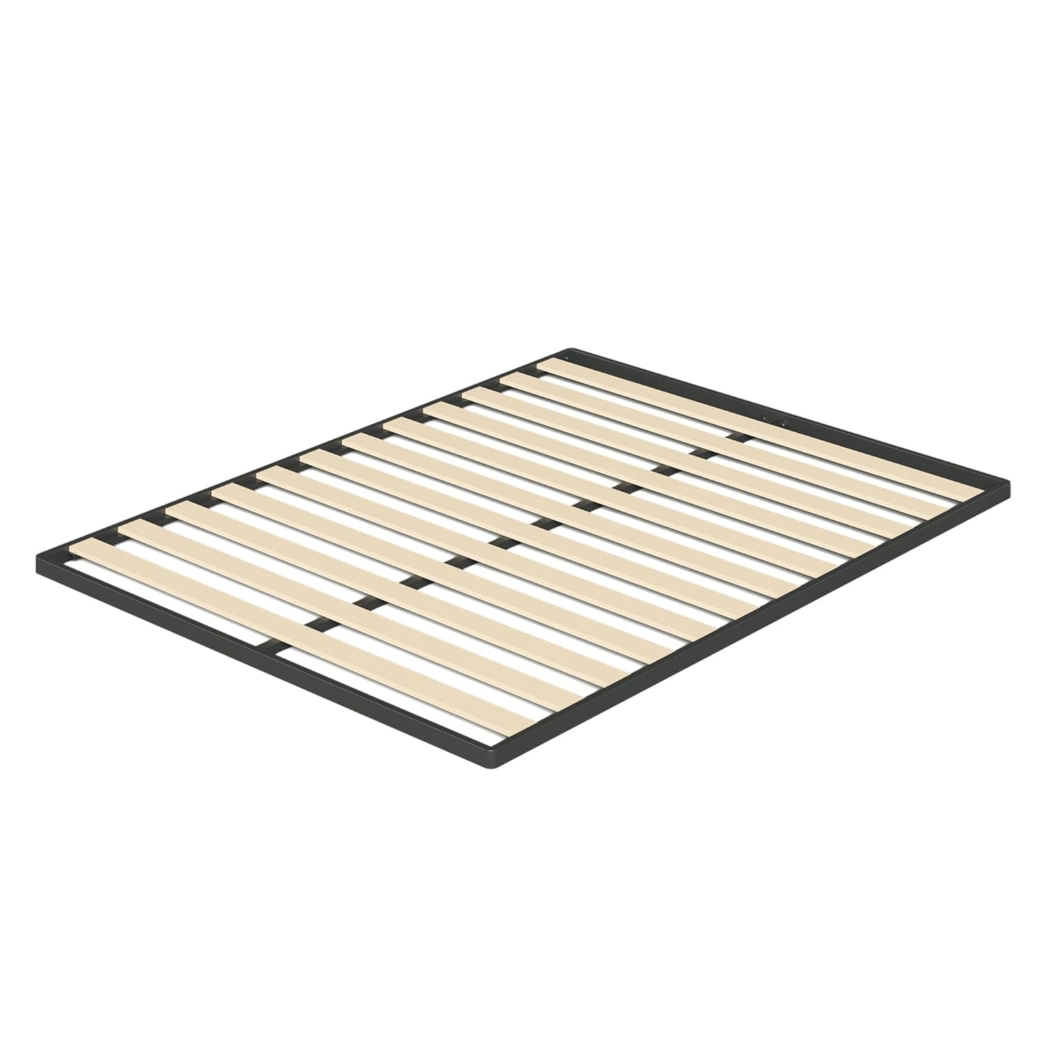 Full Size Black and Beige Wood Slat Bunkie Board