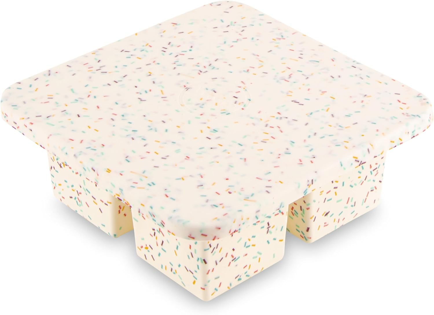 Speckled White Silicone Extra Large Ice Cube Tray with Lid