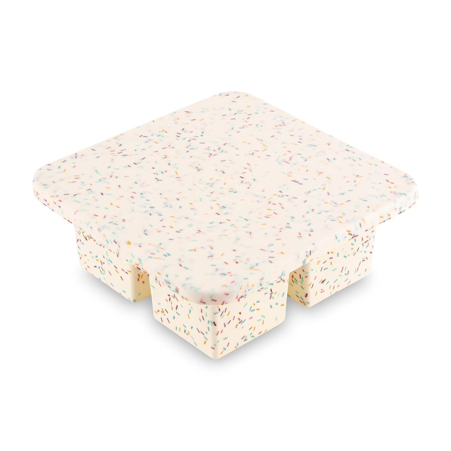 Speckled White Silicone Extra Large Ice Cube Tray with Lid