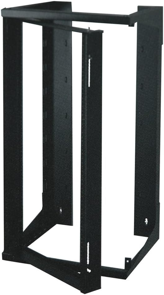 Quest Manufacturing Co. Swing-Out Open Frame Wall Rack, 25U, Black