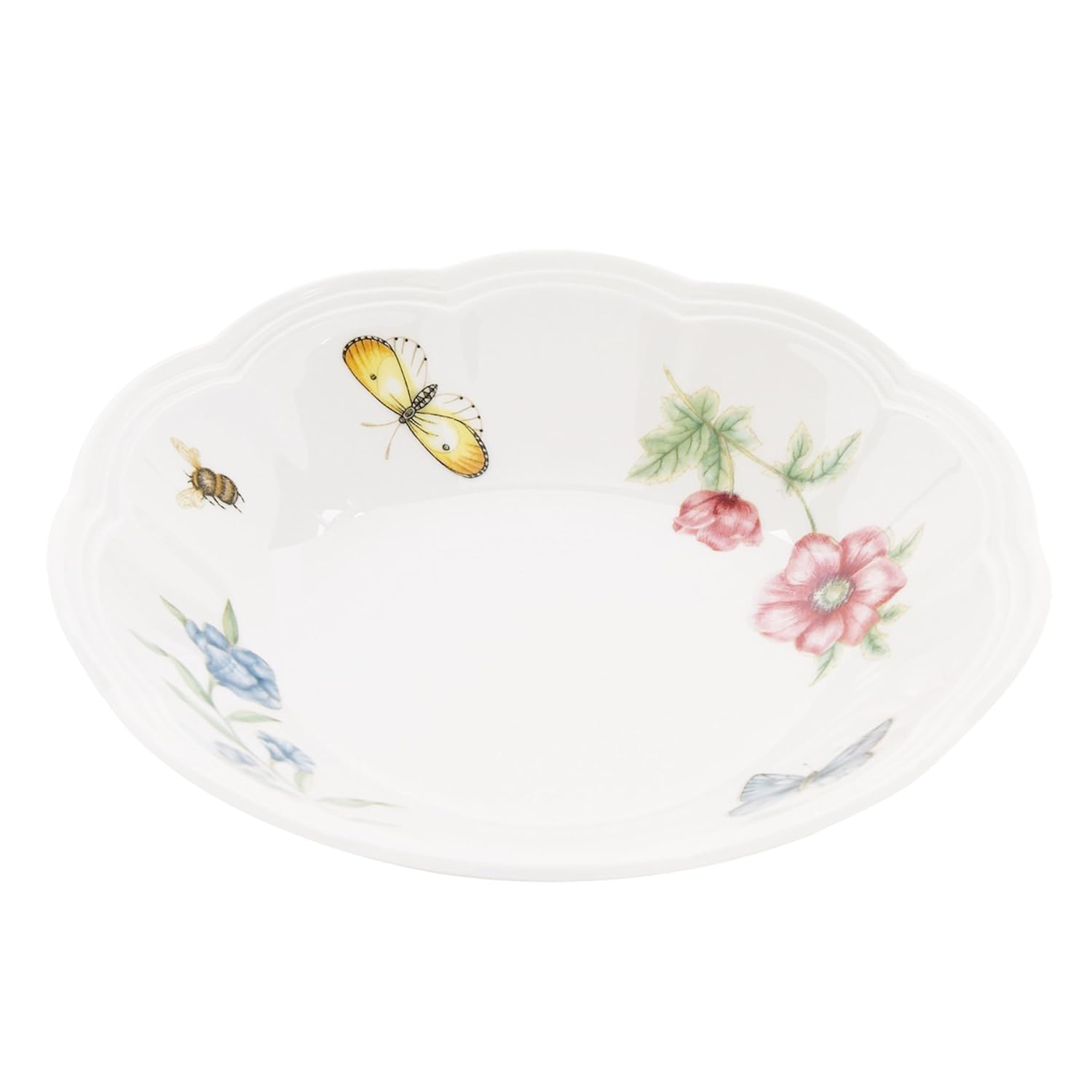 Butterfly Meadow Porcelain Floral Fruit Bowl, 11 oz