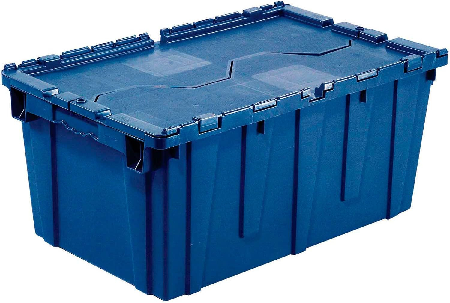 Blue Heavy Duty Plastic Storage Container with Hinged Lid