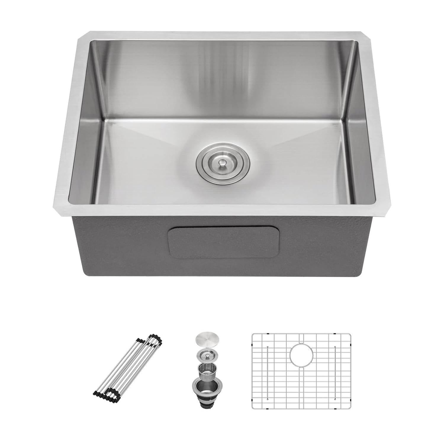 Sarlai 23 Bar Sink Stainless Steel - 23" x 18" Undermount Kitchen Sink Single Bowl 16 Gauge Stainless Steel RV Camper Wet Bar Prep Sink Basin