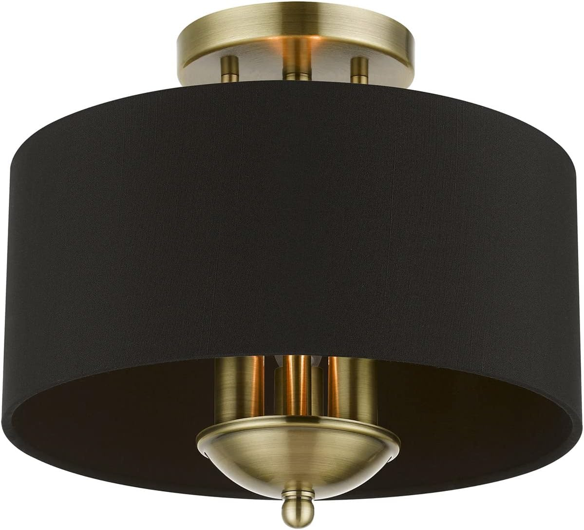 Livex Lighting Huntington 3 - Light Semi-Flush Mount in  Antique Brass