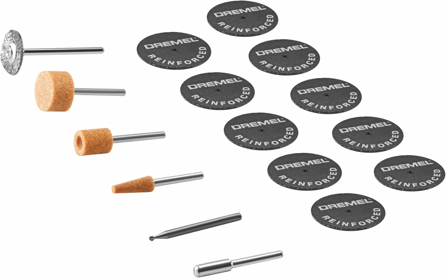 Dremel 734-01 Metal Cutting Rotary Tool Accessories Kit - 16 Piece Set - Includes Engraving Bit, Grinding Stones, and Carbon Steel Brush, Blue