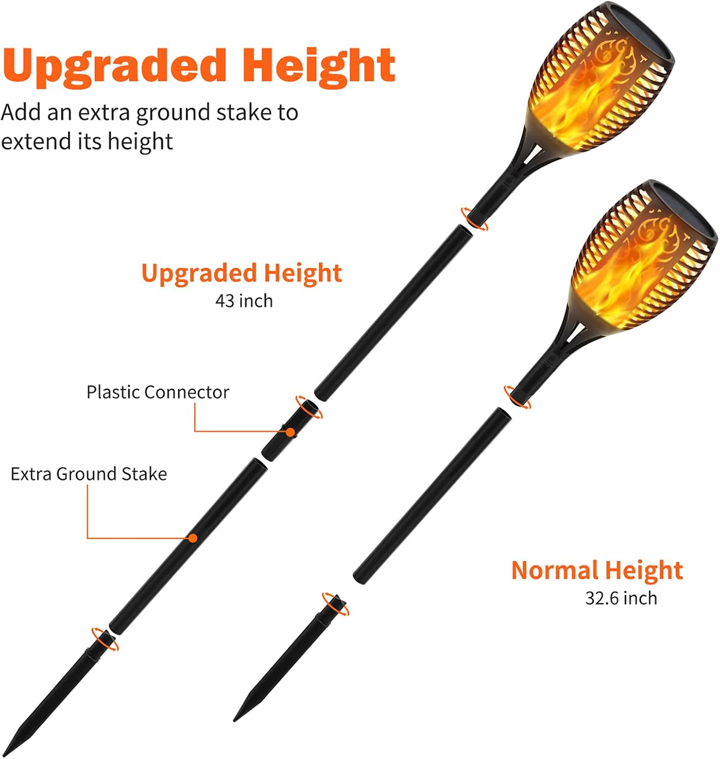 Morttic Solar Torch Light Outdoor, 96 Led Tiki Torches with Flickering Flame, Waterproof Landscape Garden Pathway Decoration Lighting with Auto On/Off Dusk to Dawn, 4 Pack