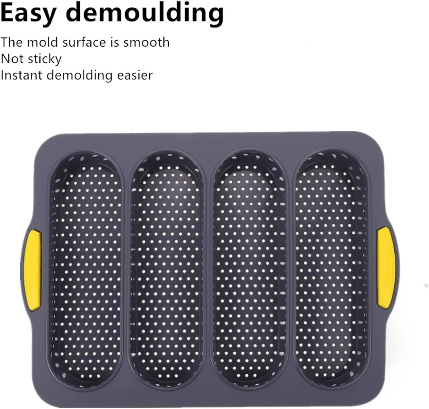 Loaf Pan French Four-hole Bread Non-stick Pan Easy Release Household Silicone Food Baking Breakfast Warm Afternoon Tea Romantic Dinner Tool