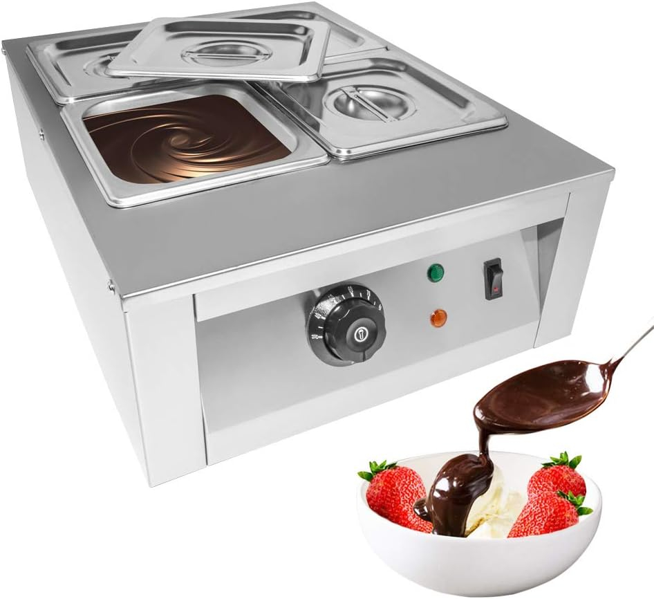 Chocolate Fondue Machine with Manual Control | Stainless steel Professional Small Chocolate Tempering Machine for Home and Commercial Use