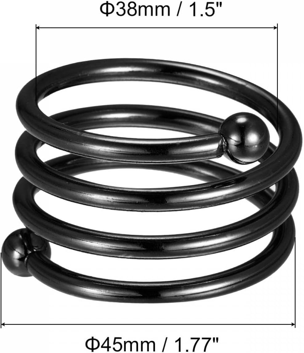uxcell Metal Napkin Rings Set of 6, Spiral Napkin Ring Holder Buckle for Dining Table Decorations Wedding Birthday Holiday Party, Black