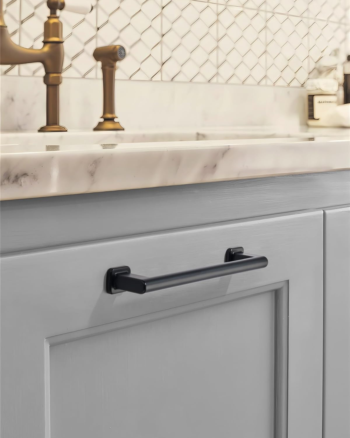 LIMUR 10 Pack 5 Inch (128 mm) Hole Center Matte Black Cabinet Pulls - Solid Zinc Alloy Kitchen Cabinet Handles, Drawer Pulls, Wardrobe & Dresser Handles, Cupboard Hardware