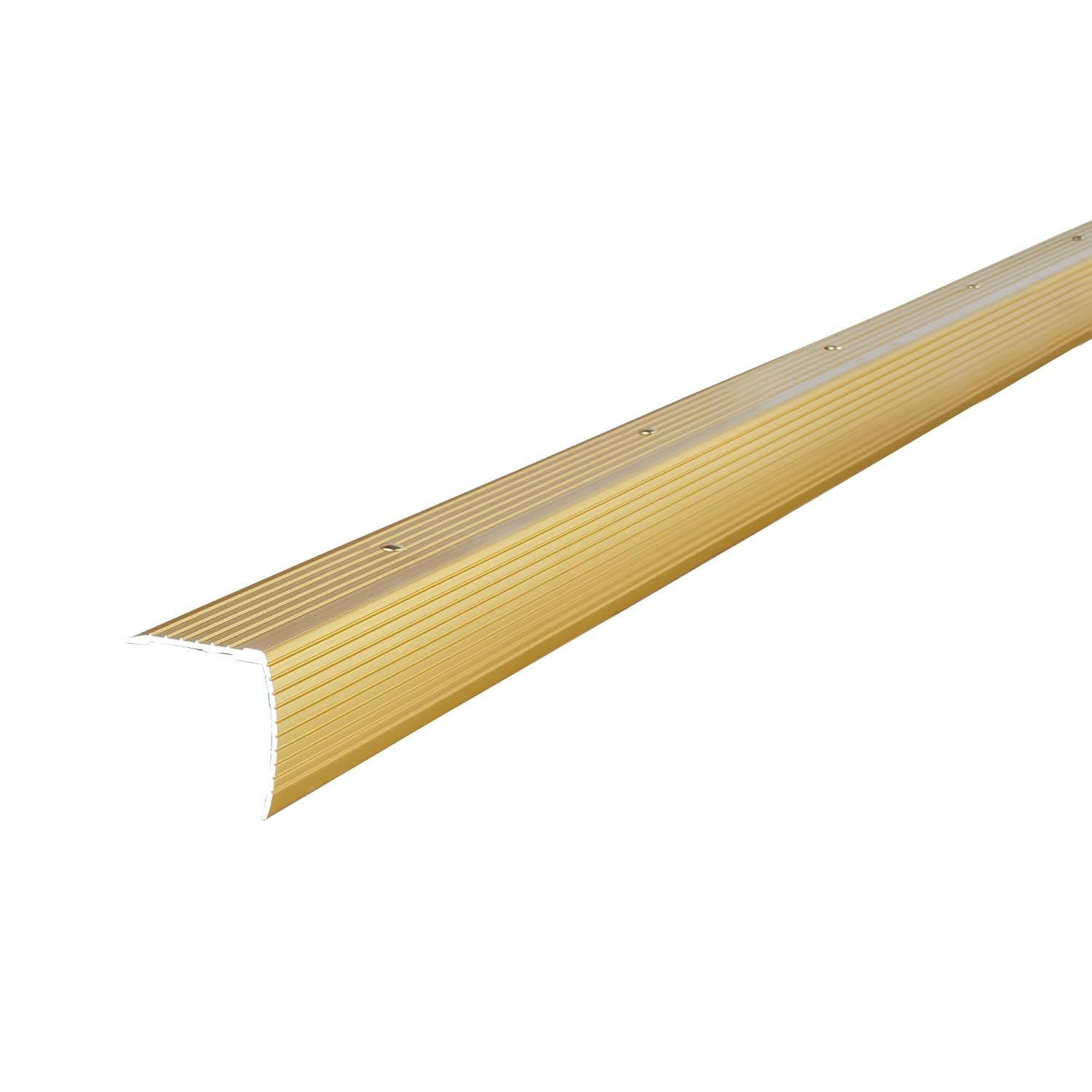 M-D Building Products 79103 1-1/8 In. X 1-1/8 In. X 72 In. Satin Brass Aluminum Stair Edging w/ Screw Nails