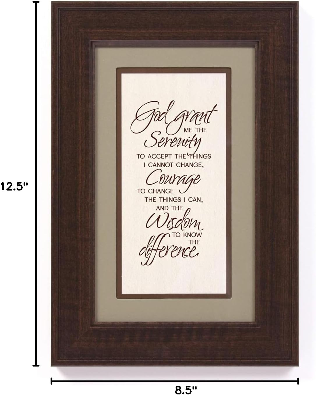 James Lawrence 'Serenity Prayer' Inspirational Framed Wall Art - Brown